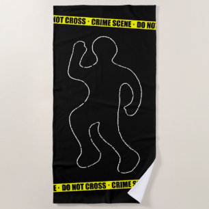 Serviette De Plage Scène de crime drôle