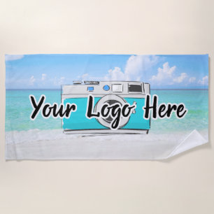 Serviette De Plage Scène de plage Logo personnalisé de l'entreprise U