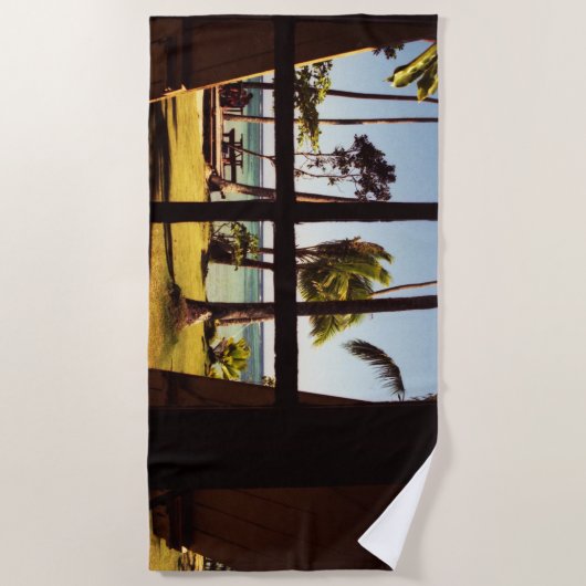 Serviette De Plage Scène de plage tropicale de Fidji btcnm (Devant)
