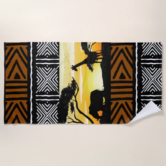 Serviette de plage Scène de safari africain (Devant)