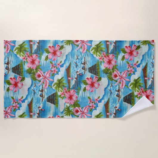 Serviette De Plage Scènes hawaïennes (Devant)