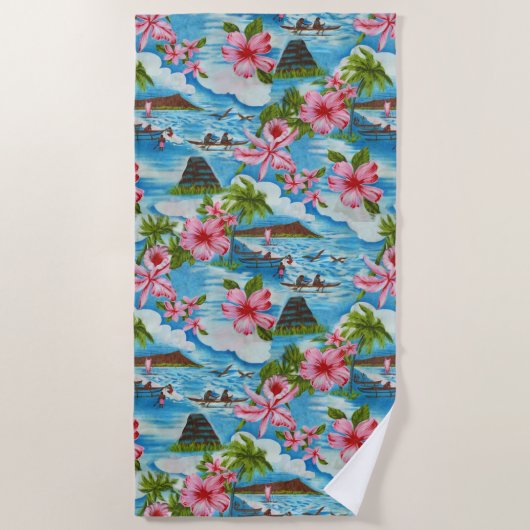 Serviette De Plage Scènes hawaïennes (Devant)