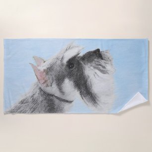 Serviette De Plage Schnauzer (Giant, Standard) Peinture - Chien Art