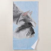 Serviette De Plage Schnauzer (Giant, Standard) Peinture - Chien Art (Devant)
