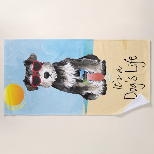 Serviette de plage Schnauzer miniature d'été (Devant)