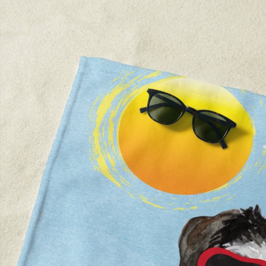Serviette de plage Schnauzer miniature d'été (En situation)
