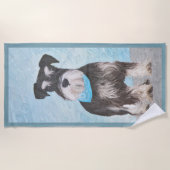 Serviette De Plage Schnauzer (Miniature) Peinture - Chien original mi (Devant)