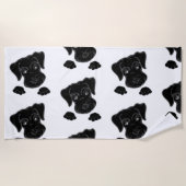 Serviette De Plage schnauzer nain noir qui regarde (Devant)