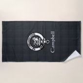Serviette De Plage Scottish Campbell Crest Badge & Tartan (Devant)