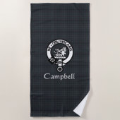 Serviette De Plage Scottish Campbell Crest Badge & Tartan (Devant)