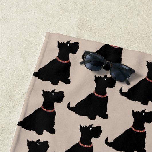 Serviette De Plage Scottish Terriers (En situation)
