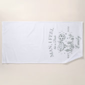 Serviette De Plage Scottsdale Bachelorette Retro Moderne Plage (Devant)