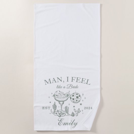 Serviette De Plage Scottsdale Bachelorette Retro Moderne Plage (Devant)