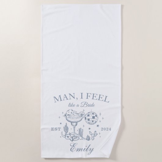 Serviette De Plage Scottsdale Bachelorette Retro Moderne Plage (Devant)