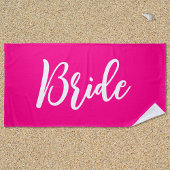 Serviette De Plage Script de lettres rose et blanc chaud
