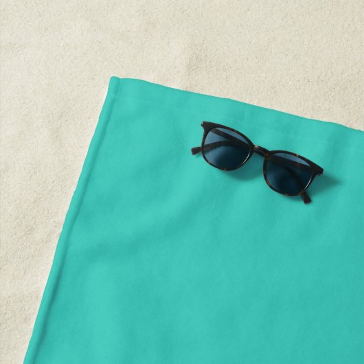 Serviette De Plage script de nom vert turquoise (En situation)