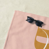 Serviette De Plage Script de typographie moderne orange rose plage ci (En situation)