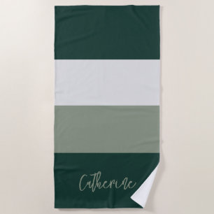 Serviette De Plage Script personnalisé Séjour à la plage Bloc de coul