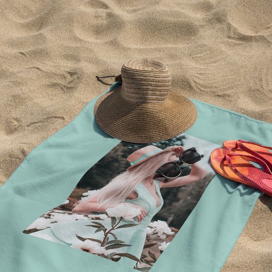 Serviette De Plage Script photo et nom personnalisé