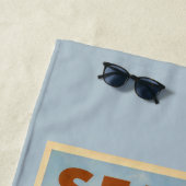 Serviette De Plage Sea Beast Retro Mermaid | Funny Coastal Beach Blue (En situation)