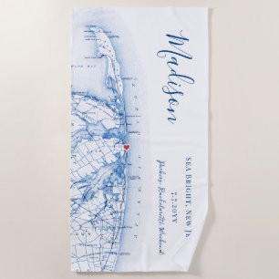 Serviette De Plage Sea Bright NJ Week-end de Bachelorette Personnalis