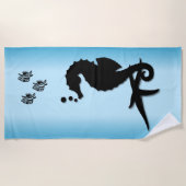 Serviette De Plage Sea Horse Blue (Devant)