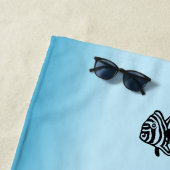 Serviette De Plage Sea Horse Blue (En situation)