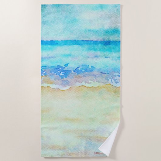 Serviette De Plage *~* Sea Shore AR7 Beach Vagues nautiques Surf Beac (Devant)