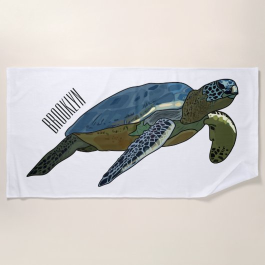 Serviette De Plage Sea turtle cartoon (Devant)