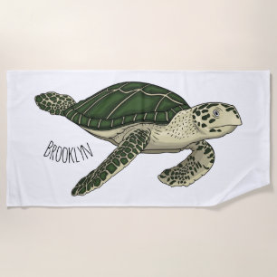 Serviette De Plage Sea turtle cartoon