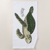 Serviette De Plage Sea turtle cartoon (Devant)
