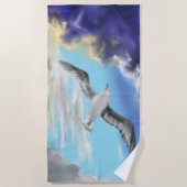 Serviette de plage Seagull Flying (Devant)