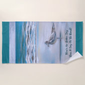 Serviette De Plage Seagull on the Shore Pastel Art (Devant)