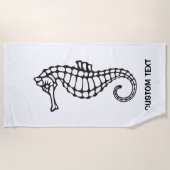 Serviette De Plage Seahorse Black (Devant)