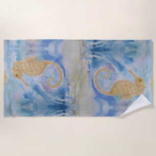 Serviette De Plage Seahorse Ocean Fish Emotion Totem Maureen Girard