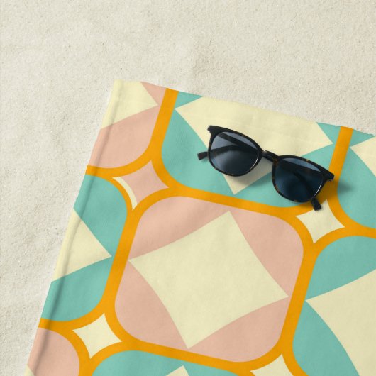 Serviette De Plage Seamless retro pattern with rounded squares (En situation)
