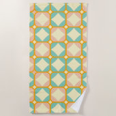 Serviette De Plage Seamless retro pattern with rounded squares (Devant)