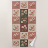 Serviette De Plage Seamless Rustic Floral Patchwork (Devant)