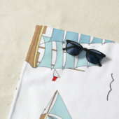Serviette De Plage Seatime été Cute yachts avec voile (En situation)