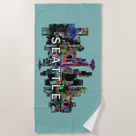 Serviette De Plage Seattle, Washington couvert de graffitis (Devant)