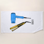 Serviette De Plage Sèche-cheveux & lisseuse-cheveux illustration (Devant)