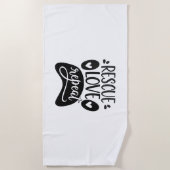 Serviette De Plage Secourir l'amour Répéter le chien Paw Tee (Devant)