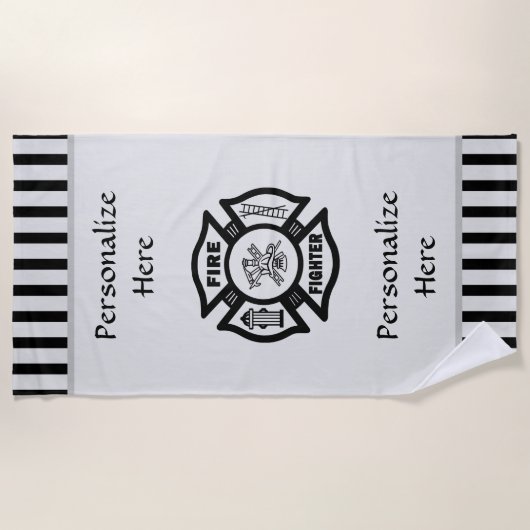 Serviette De Plage Secourt de pompiers   (Devant)
