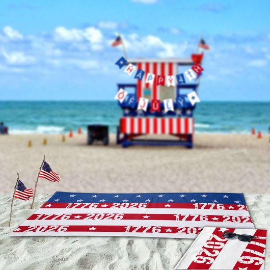 Serviette De Plage Semiquincentennial 4th Of July 1776 2026 Celebrate