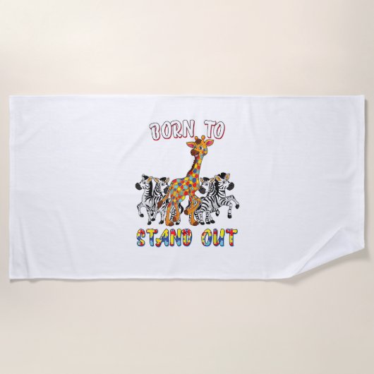 Serviette De Plage Sensibilisation sur l'autisme Les Garçons Sont Nés (Devant)