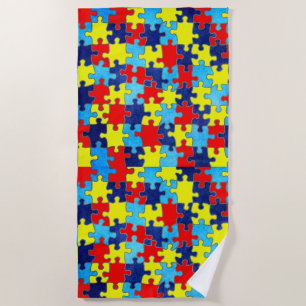 Serviette De Plage Sensibilisation sur l'autisme-Puzzle par Shirley T