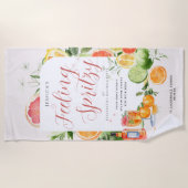 Serviette De Plage Sentiment Spritzy | Citrus Bachelorette Week-end (Devant)
