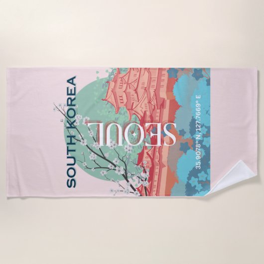 Serviette De Plage Séoul Corée du Sud (Devant)