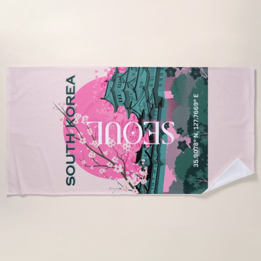 Serviette De Plage Séoul Corée du Sud (Devant)
