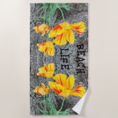 Serviette De Plage Séquence de trois tulipes jaunes / (Devant)